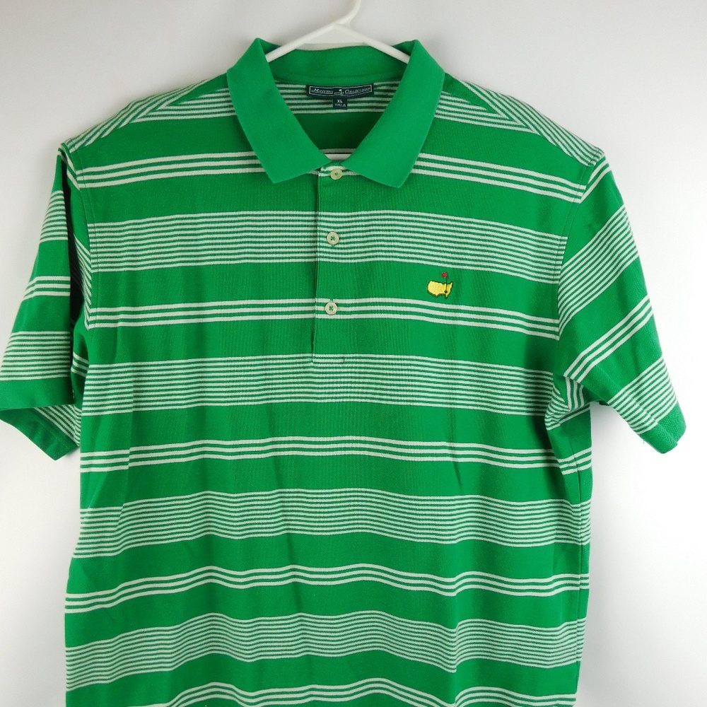 Masters Collection Men's Green Striped Golf Shirt